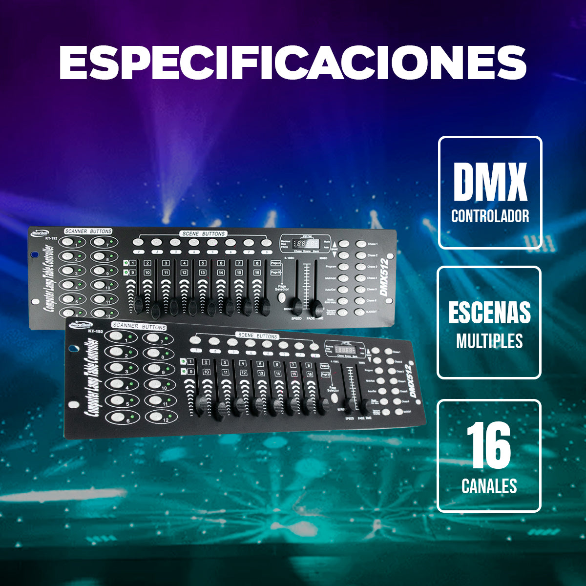 Controlador Dmx 192 Canales Luces Dj Consola 512 Línea Pro