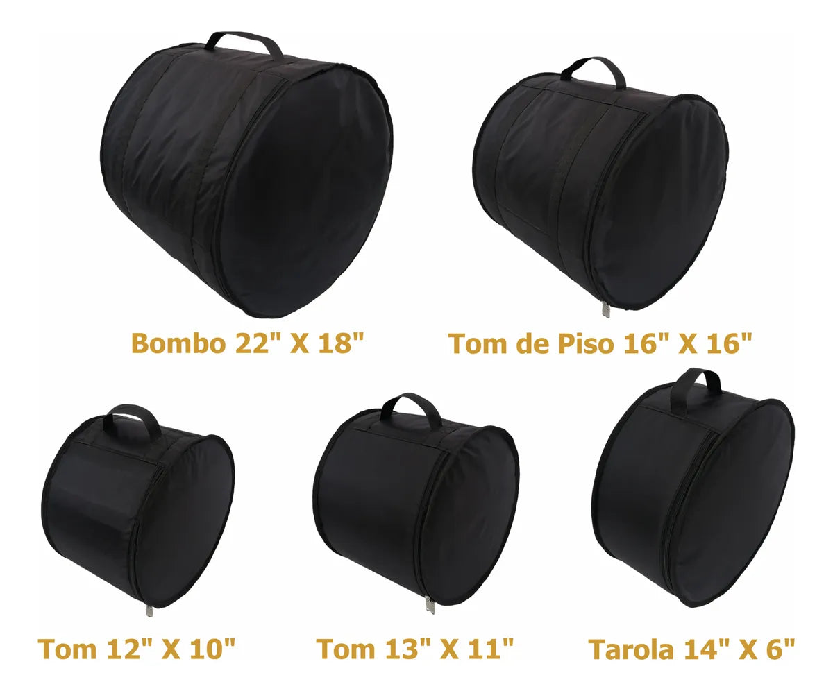 Funda Para Bateria La Rosa Acolchada 5 Piezas